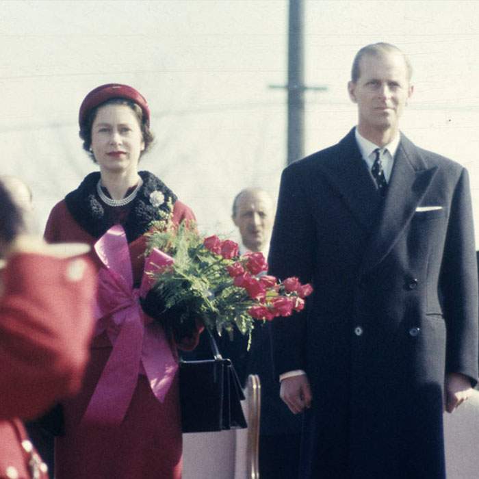 Queen Elizabeth II Holding Flowers, with Prince Philip - Ottawa